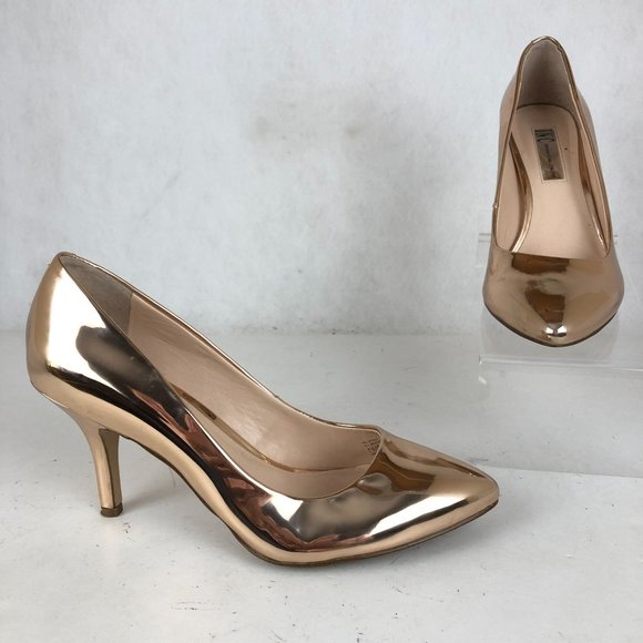 INC International Concepts | Shoes | Inc International Concepts Womens Size  75w Wide Zitah Rose Gold Metallic Pumps | Poshmark
